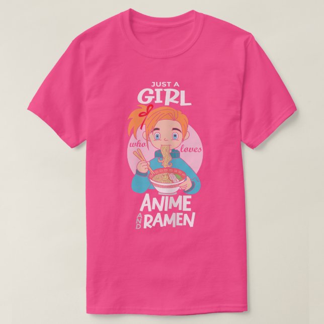 Camiseta Apenas Uma Menina Que Ama Ramen E Anime (Frente do Design)