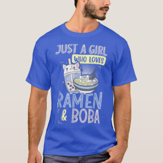 Camiseta Apenas Uma Menina Que Ama Ramen E Chá De Bolha