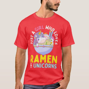 Camiseta Apenas Uma Menina Que Ama Ramen E Unicórnios Anime
