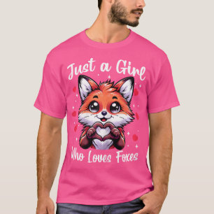 Camiseta Apenas Uma Menina Que Ama Raposas Cardíaco De Anim