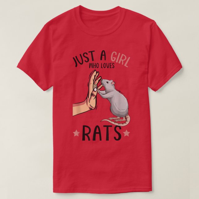 Camiseta Apenas Uma Menina Que Ama Ratos Mulheres Ratos Rat (Frente do Design)