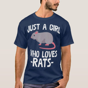 Camiseta Apenas Uma Menina Que Ama Ratos, Rat Lover, Presen