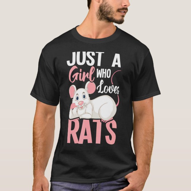 Camiseta Apenas Uma Menina Que Ama Ratos Ratos Roedores Sus (Frente)