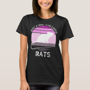 Camiseta Apenas Uma Menina Que Ama Ratos, Retro Sunset Vint