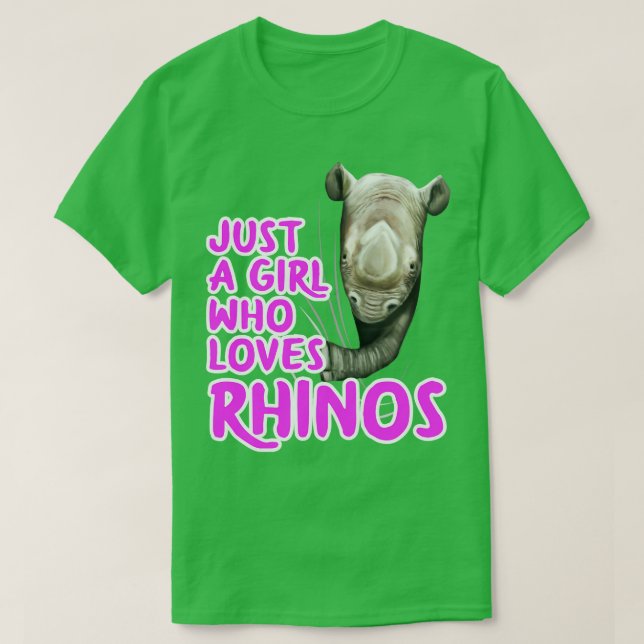 Camiseta Apenas Uma Menina Que Ama Rinocerontes (Frente do Design)
