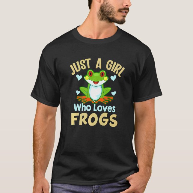 Camiseta Apenas Uma Menina Que Ama Sapos Sapo Verde (Frente)