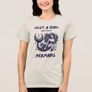 Camiseta Apenas Uma Menina Que Ama Sereias Vintage Ocean Gi