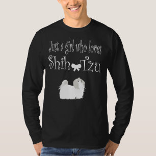 Camiseta Apenas Uma Menina Que Ama Shih Tzu Cães Premium Sc