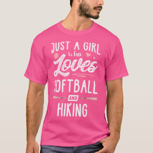 Camiseta Apenas Uma Menina Que Ama Softball E Pavizando Pre