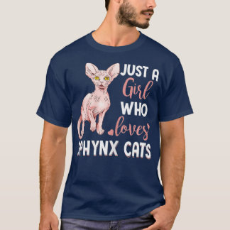 Camiseta Apenas Uma Menina Que Ama Sphynx Gata Gato Engraça