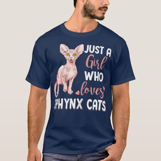 Camiseta Apenas Uma Menina Que Ama Sphynx Gata Gato Engraça (Frente)