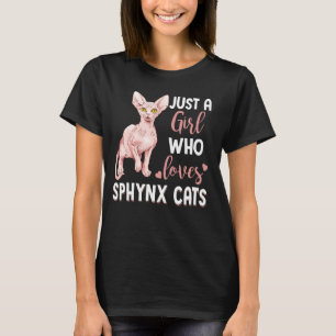 Camiseta Apenas Uma Menina Que Ama Sphynx Gata Um Gato Engr