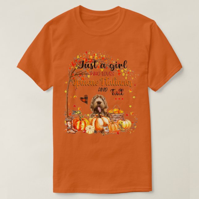 Camiseta Apenas Uma Menina Que Ama Spinone Italianos E Cai (Frente do Design)