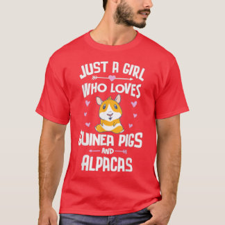 Camiseta Apenas Uma Menina Que Ama Suínos E Alpacas De Guin