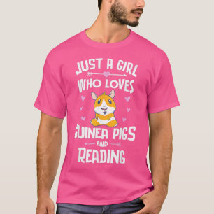Camiseta Apenas Uma Menina Que Ama Suínos E Leitura De Guin