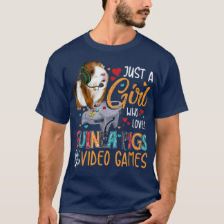 Camiseta Apenas Uma Menina Que Ama Suínos E Videos games De