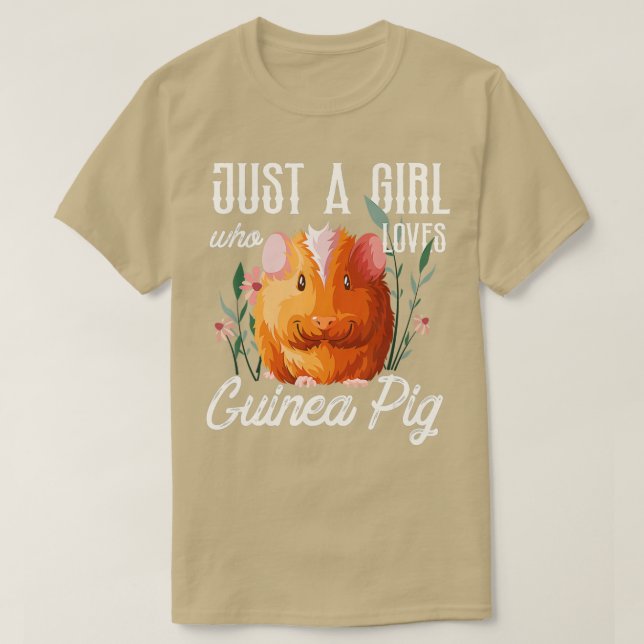 Camiseta Apenas Uma Menina Que Ama Suínos-Guiné - 1 (Frente do Design)