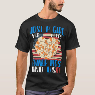Camiseta Apenas Uma Menina Que Ama Suínos Guiné E Usa3497
