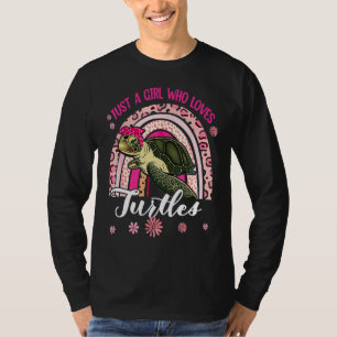Camiseta Apenas Uma Menina Que Ama Tartarugas Frio-Arco