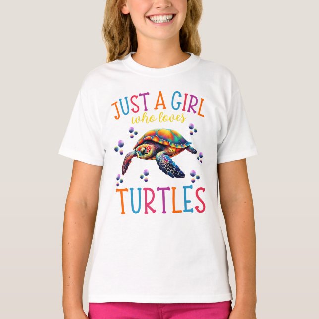 Camiseta Apenas Uma Menina Que Ama Tartarugas, Tartaruga De (Frente)