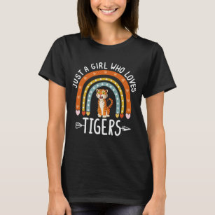 Camiseta Apenas Uma Menina Que Ama Tigres Arco-Íris Tiger L