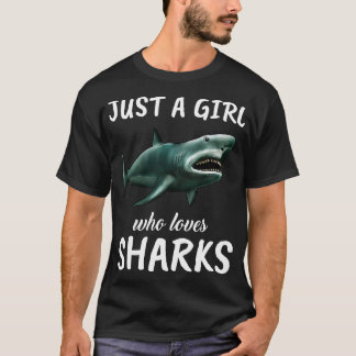 Camiseta Apenas Uma Menina Que Ama Tubarões 3