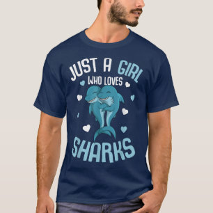 Camiseta Apenas Uma Menina Que Ama Tubarões Garotos Tubarõe