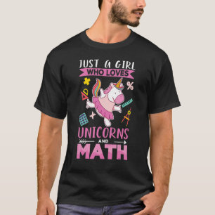 Camiseta Apenas Uma Menina Que Ama Unicórnios E Matemática 
