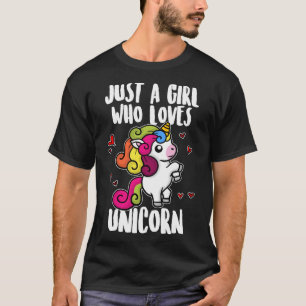 Camiseta Apenas Uma Menina Que Ama Unicórnios Engraçados Un