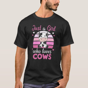 Camiseta Apenas Uma Menina Que Ama Vacas Doce Vaca Para Men