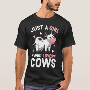 Camiseta Apenas Uma Menina Que Ama Vacas Fazendas