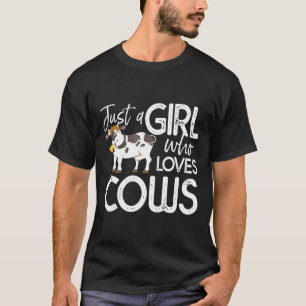 Camiseta Apenas Uma Menina Que Ama Vacas Fazendeira de Vaca