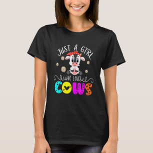 Camiseta Apenas Uma Menina Que Ama Vacas Laço De Vaca Flora