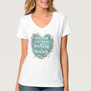 Camiseta Apenas Uma Menina Que Ama Vidro Do Mar