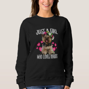 Camiseta Apenas Uma Menina Que Ama Yorkie Dog Amor Ou Pai M