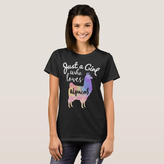 Camiseta Apenas uma menina que ame alpacas (Frente Completa)