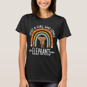 Camiseta Apenas Uma Menina Que Elefantes Vêm O Arco-Íris,