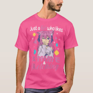 Camiseta Apenas Uma Menina Que Gosta De Animação E Esboço