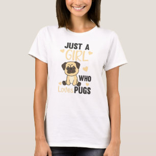 Camiseta Apenas Uma Menina Que Puga Adora Cachorro Kawaii P