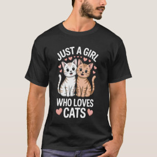Camiseta Apenas Uma Rapariga Que Ama Gatos para Fãs de Cat 