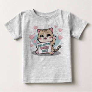 Camiseta Apenas Vibes em Paw - Adorável Gatinho Chibi Kawai