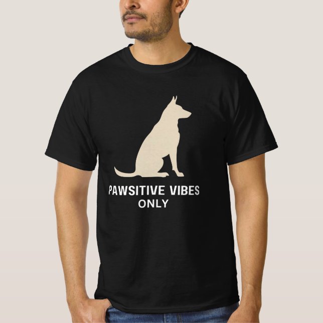 Camiseta Apenas Víblias Pawsitivas - Arte Silhueta Canina | (Frente)