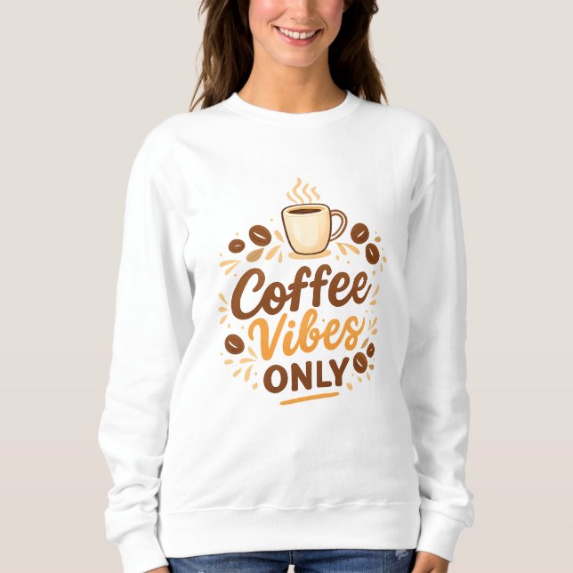 Camiseta Apenas Vibrações de Café – Design de Café Boho (Frente)
