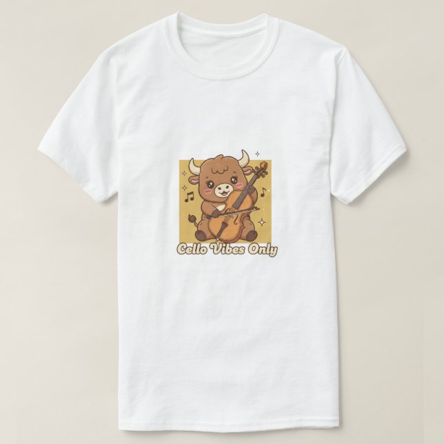 Camiseta Apenas Vibrações de Violoncelo (Frente do Design)