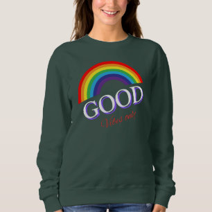 Camiseta Apenas Vibrações Positivas Amor Arco-íris design