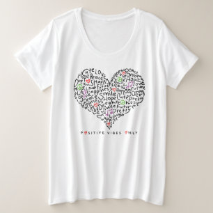 Camiseta Apenas Vibrações Positivas Coração Design
