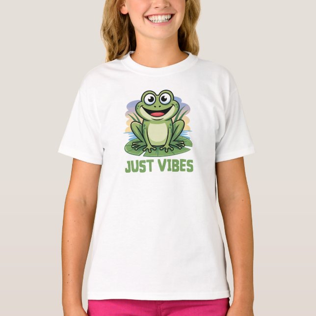Camiseta Apenas Vibrações Sapo Crianças (Frente)