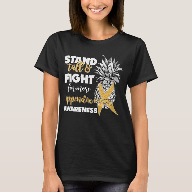 Camiseta apêndice cancer de percepção do abacaxi (Frente)