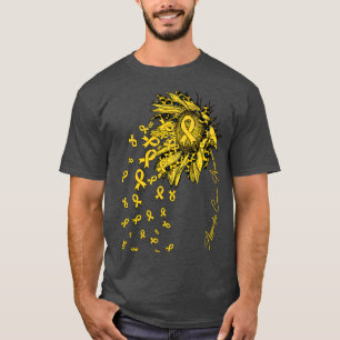 Camiseta Apêndice Sensibilização Flores de fita de girassol