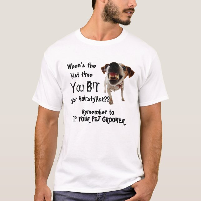 Camiseta Aperfeiçoe para o Groomer do cão! (Frente)